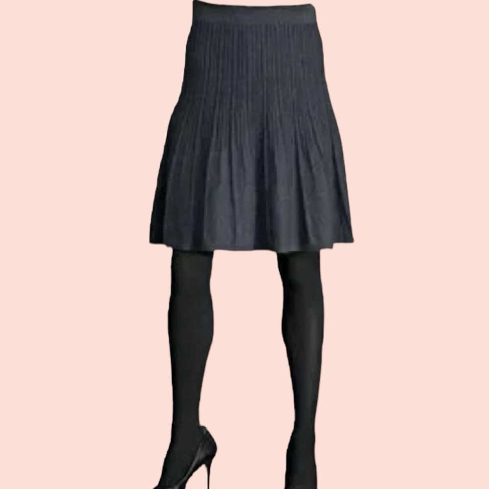 CAbi Vintage Black Cotton Pleated "Vogue" Skirt #503 S
